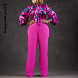 Flower Print  2pcs Pants Set
