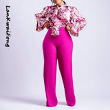 Flower Print  2pcs Pants Set