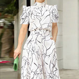 Art Print Loose Jumpsuit