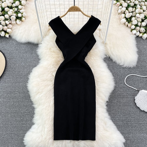 Knit Sleeveless Midi Dress - Veira Trending Shop