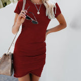 Short Sleeve Solid Mini Dress - Veira Trending Shop