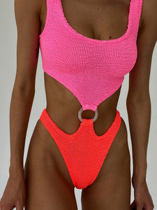 One Piece Textured Swimsuit - Veira Trending Shop