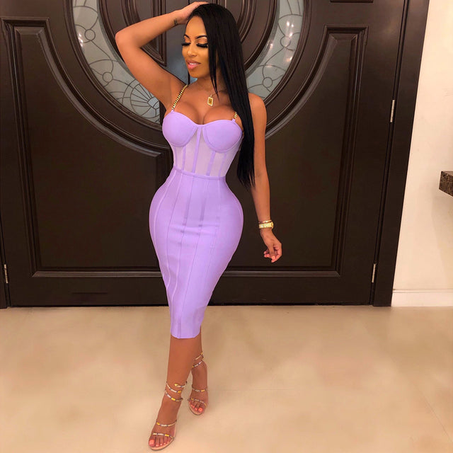Sexy Bandage Midi Dress - Veira Trending Shop