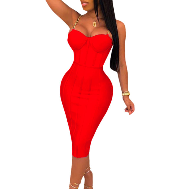 Sexy Bandage Midi Dress - Veira Trending Shop