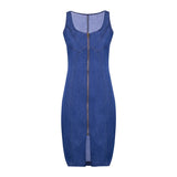 Slim Zipper Denim Dress - Veira Trending Shop