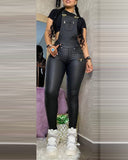 PU Leather Jumpsuit - Veira Trending Shop