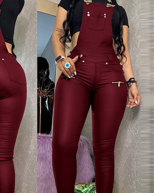 PU Leather Jumpsuit - Veira Trending Shop