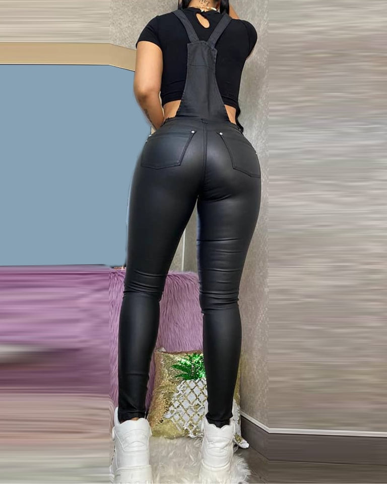 PU Leather Jumpsuit - Veira Trending Shop