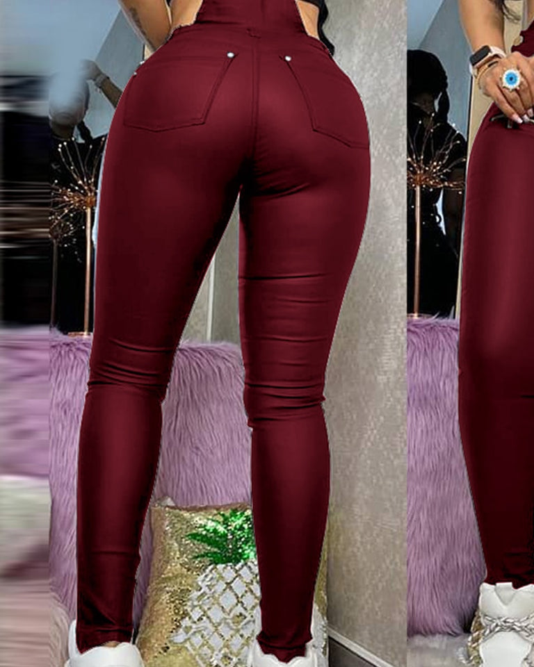 PU Leather Jumpsuit - Veira Trending Shop