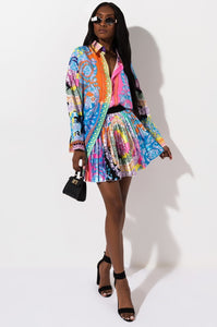 Floral Print Mini Skirt 2 Pcs Set - Veira Trending Shop
