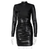 Pu Leather Mini Dress - Veira Trending Shop