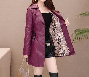 Faux Leather Blazer - Veira Trending Shop