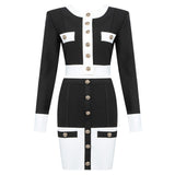 Patchwork Black White 2 Pieces Sets - Veira Trending Shop