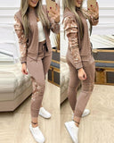 Zipper Top And Pants Set - Veira Trending Shop