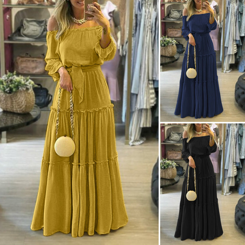 Off Shoulder Bohemian Maxi Dress - Veira Trending Shop