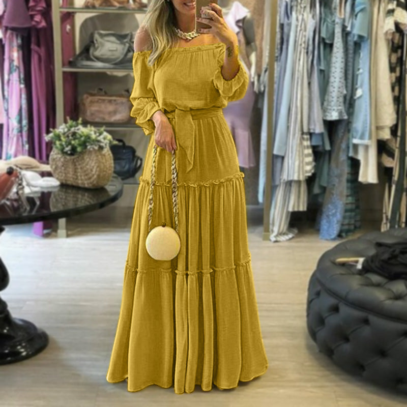 Off Shoulder Bohemian Maxi Dress - Veira Trending Shop