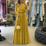 Off Shoulder Bohemian Maxi Dress - Veira Trending Shop