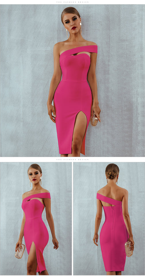 One Shoulder Strapless Bandage Dress - Veira Trending Shop