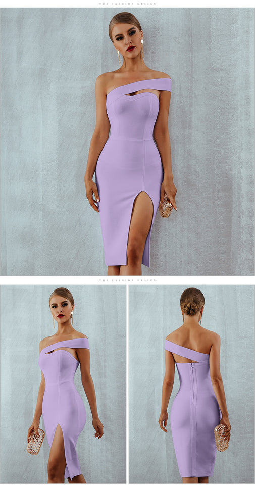 One Shoulder Strapless Bandage Dress - Veira Trending Shop