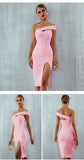 One Shoulder Strapless Bandage Dress - Veira Trending Shop