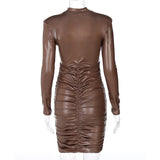 Pu Leather Mini Dress - Veira Trending Shop