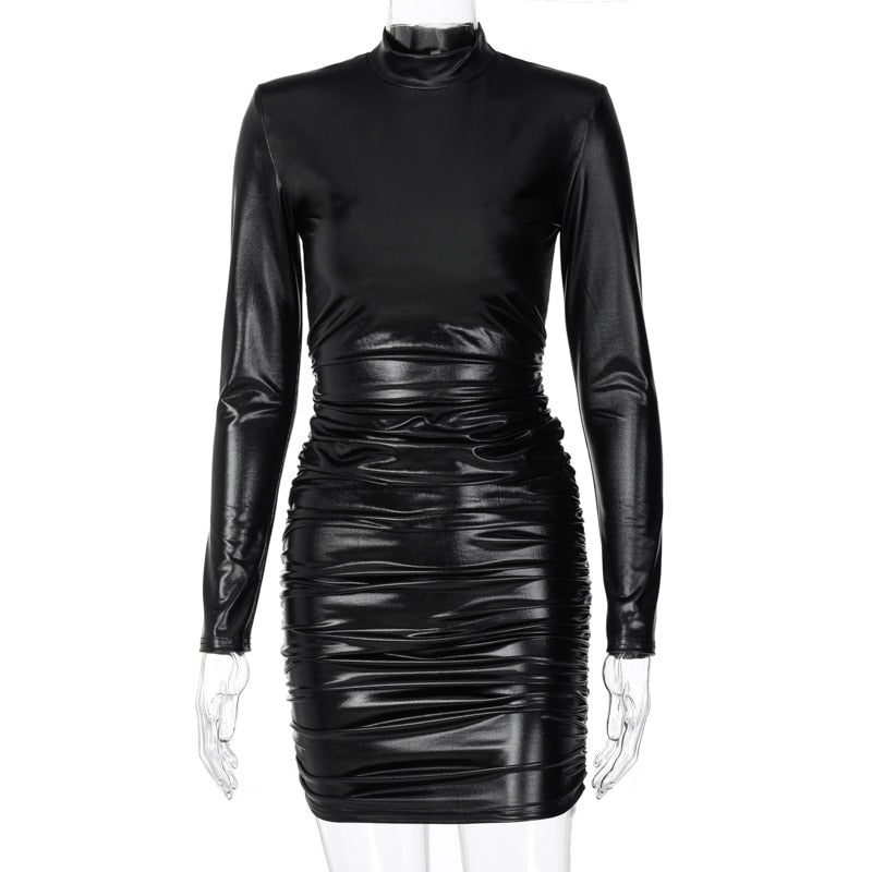 Pu Leather Mini Dress - Veira Trending Shop