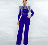 Hot Drill Mesh Shoulder Jumpsuit - Veira Trending Shop