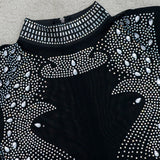 Hot Drill Mesh Shoulder Jumpsuit - Veira Trending Shop