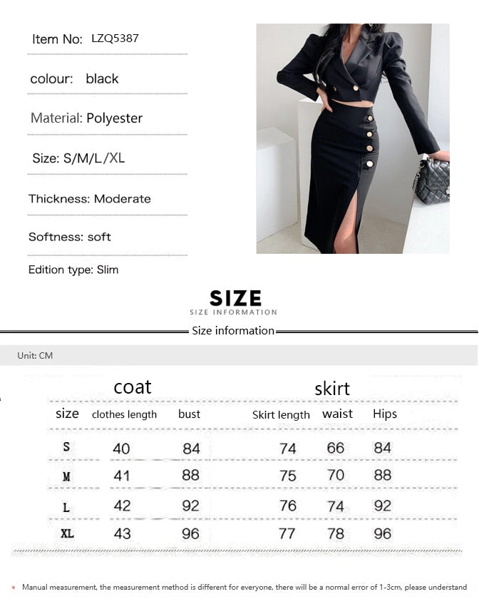 Formal Coat + Slit Skirt 2pcs Set - Veira Trending Shop
