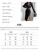 Formal Coat + Slit Skirt 2pcs Set - Veira Trending Shop