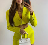 Hollow Out Waist Blazer Dress - Veira Trending Shop