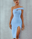 One Shoulder Strapless Bandage Dress - Veira Trending Shop
