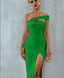 One Shoulder Strapless Bandage Dress - Veira Trending Shop