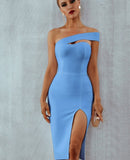 One Shoulder Strapless Bandage Dress - Veira Trending Shop